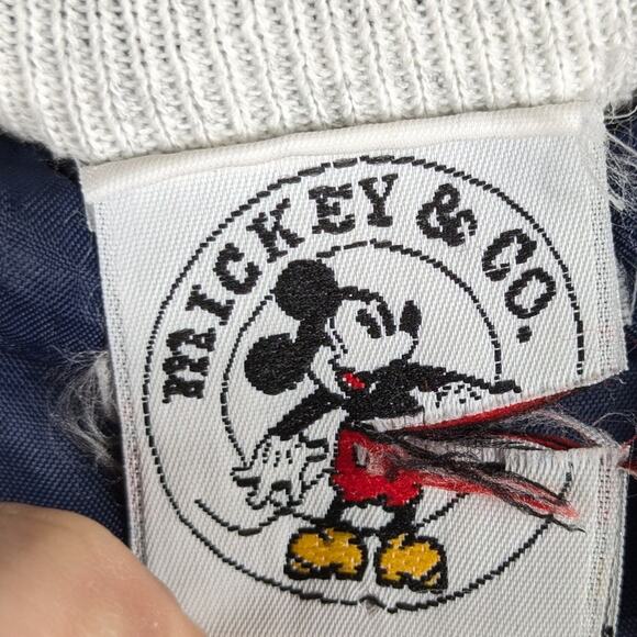 Vintage Mickey & Co Varsity Jacket Gray Blue Men’s XL Walt Disney Embroidered - Picture 3 of 7